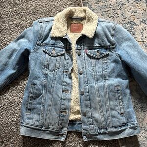 Vintage LEVI'S Sherpa Lined Denim Women's Coat Size Small